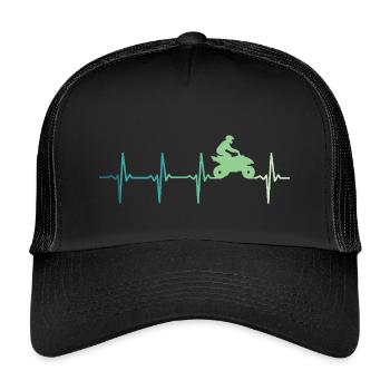 quad battement de coeur atv - Casquette trucker enfant - noir/noir - Devant