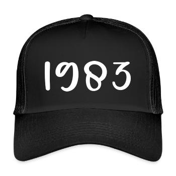 1983 Limitierte Auflage 43. Geburtstag 1983 - Kinder Trucker-Cap - Schwarz/Schwarz - Vorne