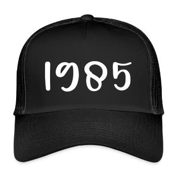 1985 Geburtstag 1985 - Kinder Trucker-Cap - Schwarz/Schwarz - Vorne