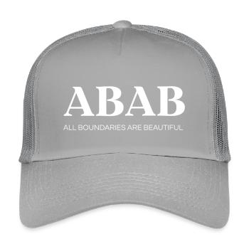 ABAB – All Boundaries Are Beautiful (white) - Kids’ Trucker Cap - light grey - Front