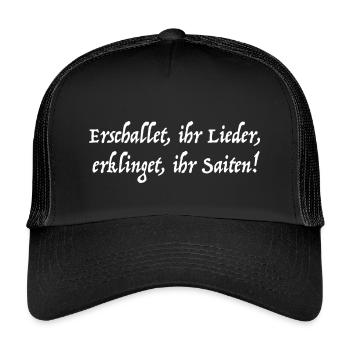 Erschallet ihr Lieder – Bach-Kantate BWV 172 - Kinder Trucker-Cap - Schwarz/Schwarz - Vorne