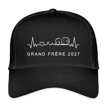 Futur Grand Frère 2027 Publicité Grossesse - Casquette trucker enfant - noir/noir - Devant