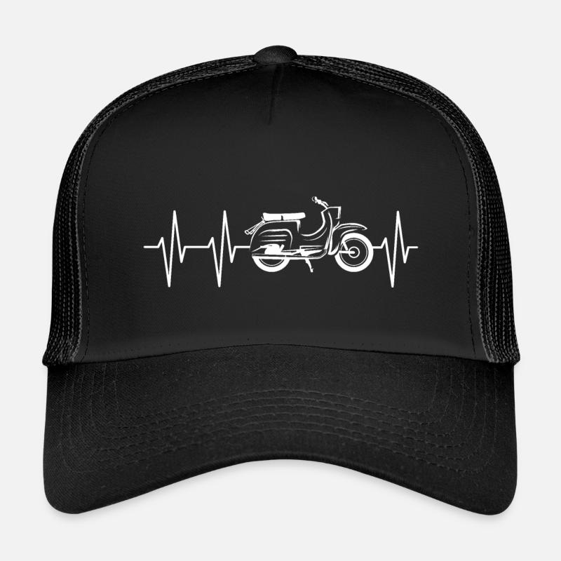 Simson Schwalbe Schwalbefahrer Herzschlag Puls - Kinder Trucker-Cap - Schwarz/Schwarz