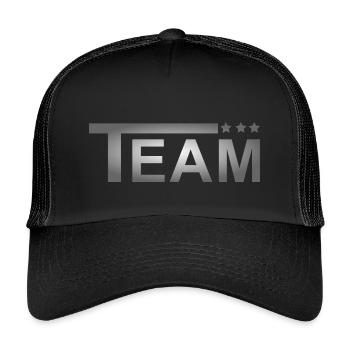 Team Stars Grey - Kids’ Trucker Cap - black/black - Front
