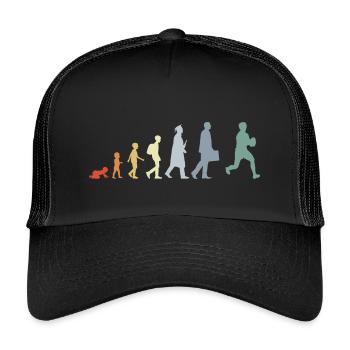 Vintage Rugby Evolution - Kids’ Trucker Cap - black/black - Front