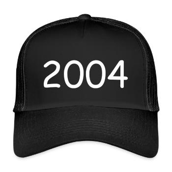 2004 20.Geburtstag birthday Jahreszahl weiß - Kinder Trucker-Cap - Schwarz/Schwarz - Vorne