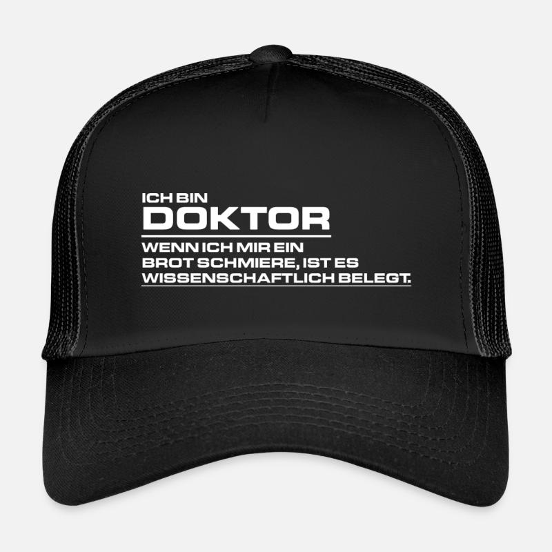 Ich bin Doktor - Wenn ich mir ein Brot schmiere - - Kinder Trucker-Cap - Schwarz/Schwarz
