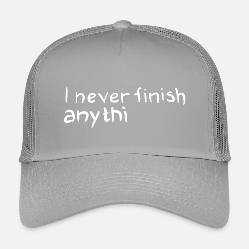 Humorous saying: I don't finish anything Kids’ Trucker Cap