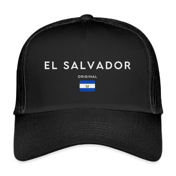 Flag of El Salvador, Salvadoran pride - Kids’ Trucker Cap - black/black - Front
