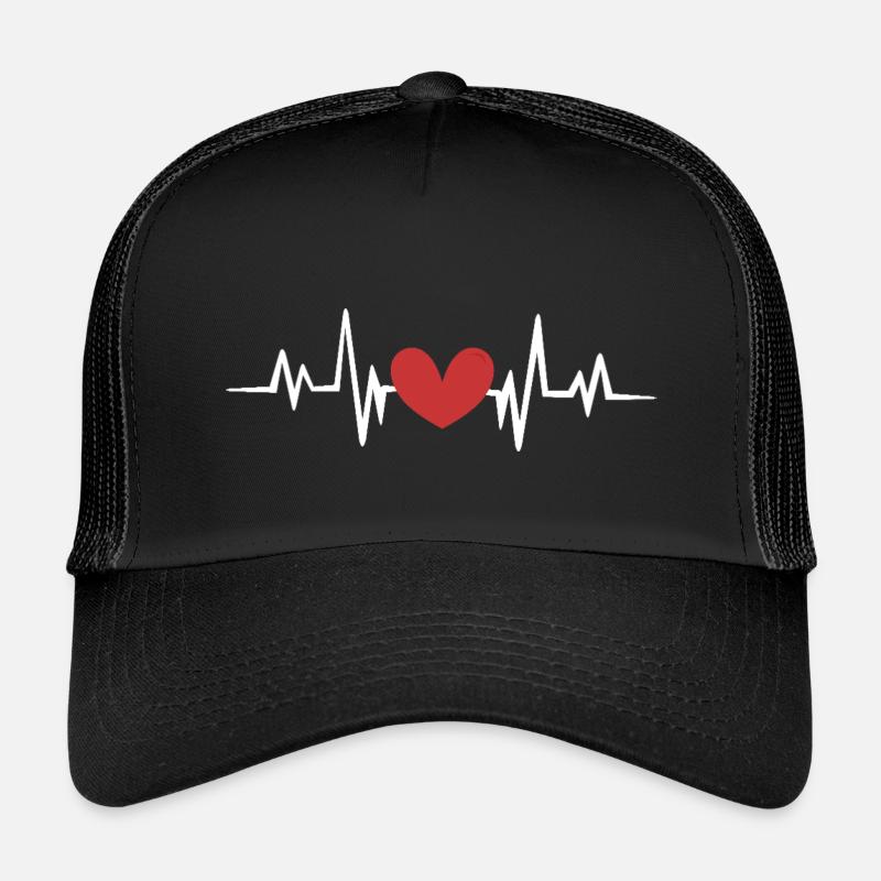 Herz herzschlag - Kinder Trucker-Cap - Schwarz/Schwarz