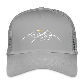 Minimalist Mountain Range Artwork - Kids’ Trucker Cap - light grey - Front