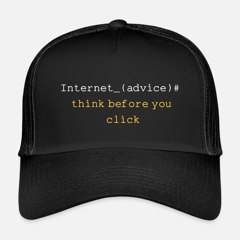 THINK BEFORE YOU CLICK - Casquette trucker enfant - noir/noir