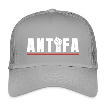 Protestation antifa, déclaration antifasciste - Casquette trucker enfant - gris clair - Devant