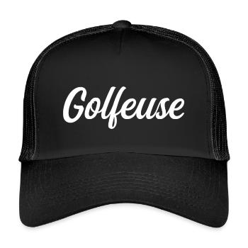 Golfspieler - Kinder Trucker-Cap - Schwarz/Schwarz - Vorne