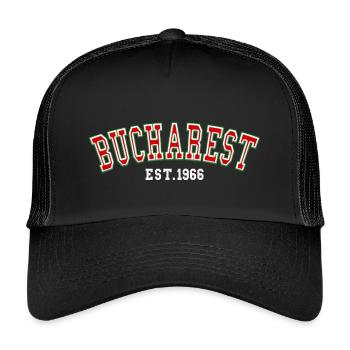 Bukarest Est. 1966 - Kinder Trucker-Cap - Schwarz/Schwarz - Vorne
