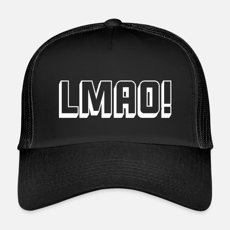 swear_LMAO_white_ - Kids’ Trucker Cap - black/black