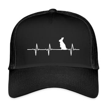 Motif d’impulsion de lapin - Casquette trucker enfant - noir/noir - Devant