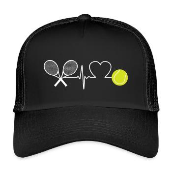 Joueur de tennis Heartbeat - Casquette trucker enfant - noir/noir - Devant