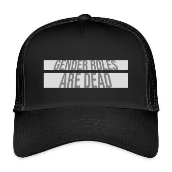 Gender Roles Are Dead Statement Freedom Saying - Kids’ Trucker Cap - black/black - Front