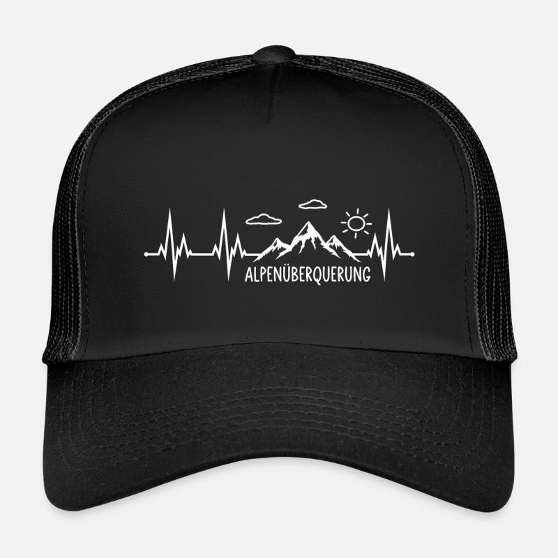 Alpenüberquerung - Kinder Trucker-Cap - Schwarz/Schwarz