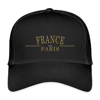 FRANCE Paris drapeau - Casquette trucker enfant - noir/noir - Devant