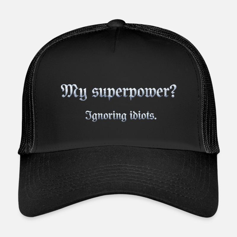 Humorvoller Superpower-Satz mit Witz - Kinder Trucker-Cap - Schwarz/Schwarz