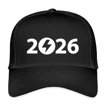 Hochspannung 2026, Elektriker 2026 - Kinder Trucker-Cap - Schwarz/Schwarz - Vorne