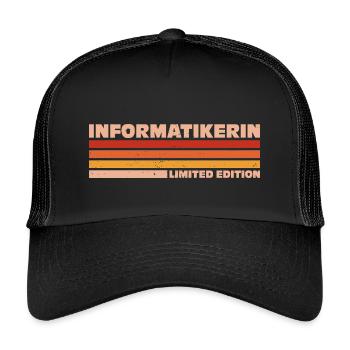 Informatikerin Informatiker Programmiererin - Kinder Trucker-Cap - Schwarz/Schwarz - Vorne