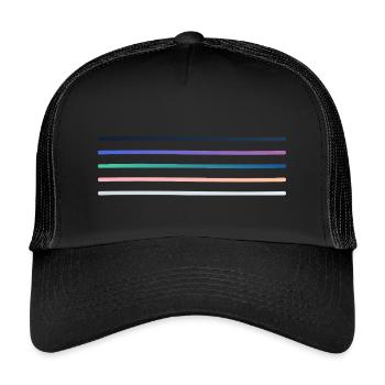Lebendige Streifenpalette - Kinder Trucker-Cap - Schwarz/Schwarz - Vorne