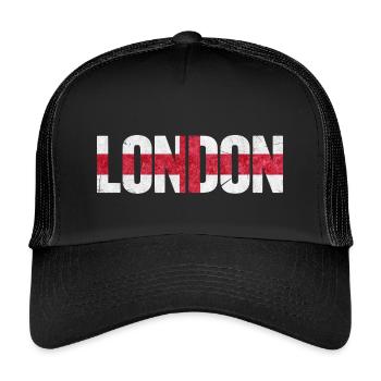 London, England - Kids’ Trucker Cap - black/black - Front