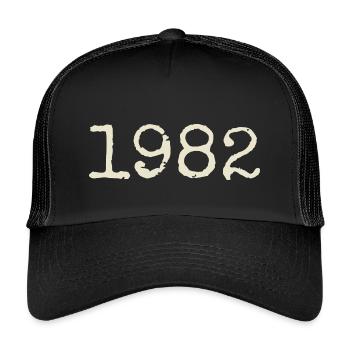 Geburtstagsgeschenk 1982 – Großartig seit 1982 - Kinder Trucker-Cap - Schwarz/Schwarz - Vorne