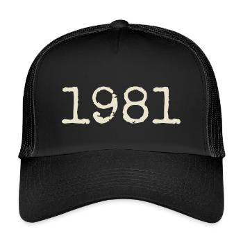 1981 Jubiläumsgeschenk – Großartig seit 1981 - Kinder Trucker-Cap - Schwarz/Schwarz - Vorne