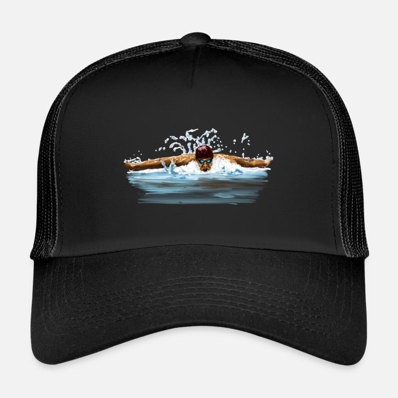 Schwimmer - Kinder Trucker-Cap - Schwarz/Schwarz