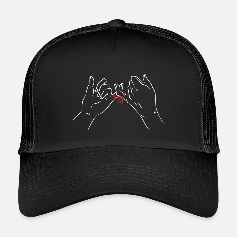 Minimalistische Handschlaufe Illustration - Kinder Trucker-Cap - Schwarz/Schwarz