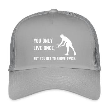 Tennis - Du lebst nur einmal, aber du darfst aufschlagen - Kinder Trucker-Cap - Hellgrau - Vorne