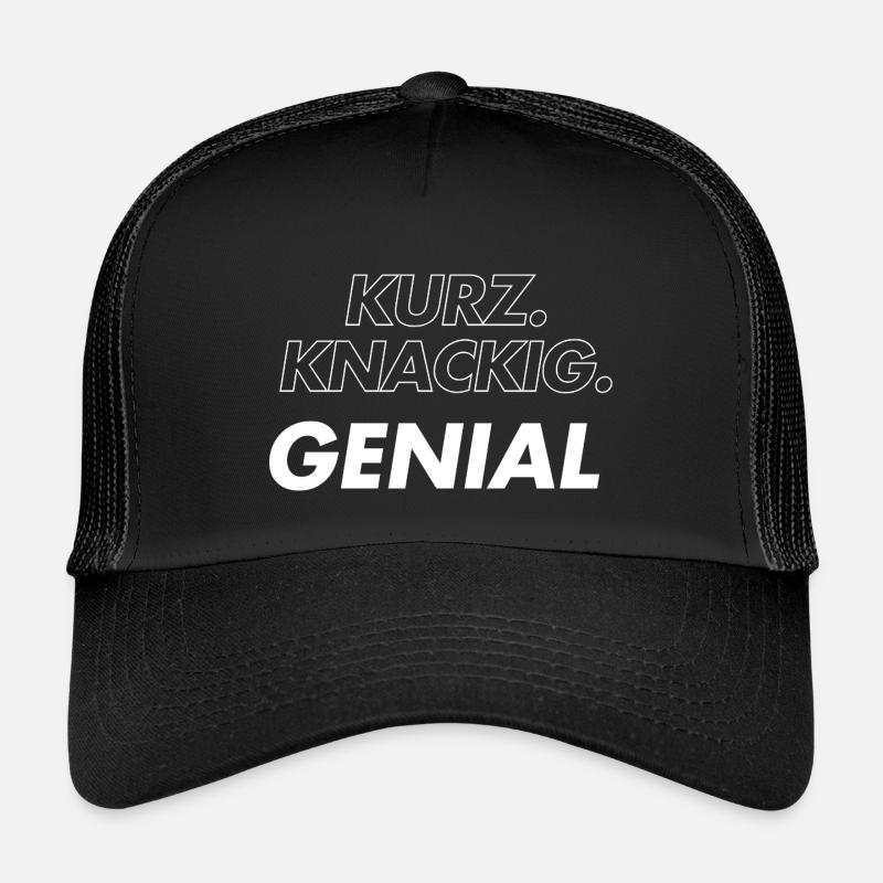 Kurz Knackig Genial  - Kinder Trucker-Cap - Schwarz/Schwarz