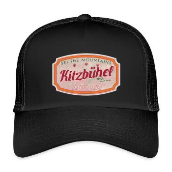 Alpine Vintage Label Kitzbühel Austria - Casquette trucker enfant - noir/noir - Devant