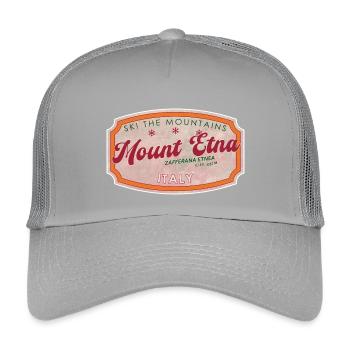 Ätna Italienisches Skiabzeichen - Kinder Trucker-Cap - Hellgrau - Vorne