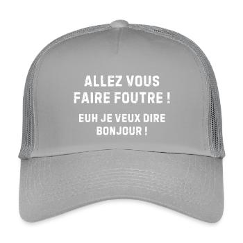 Hello... Sarcastic humor cash - Kids’ Trucker Cap - light grey - Front