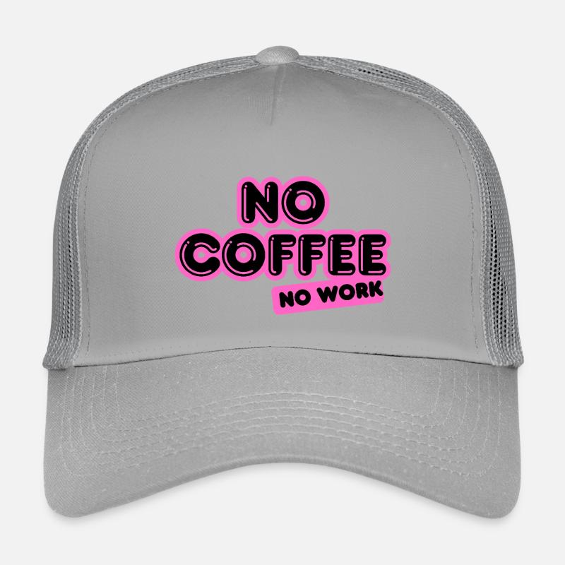 No Coffee No Work – Design rose néon funky Casquette trucker enfant