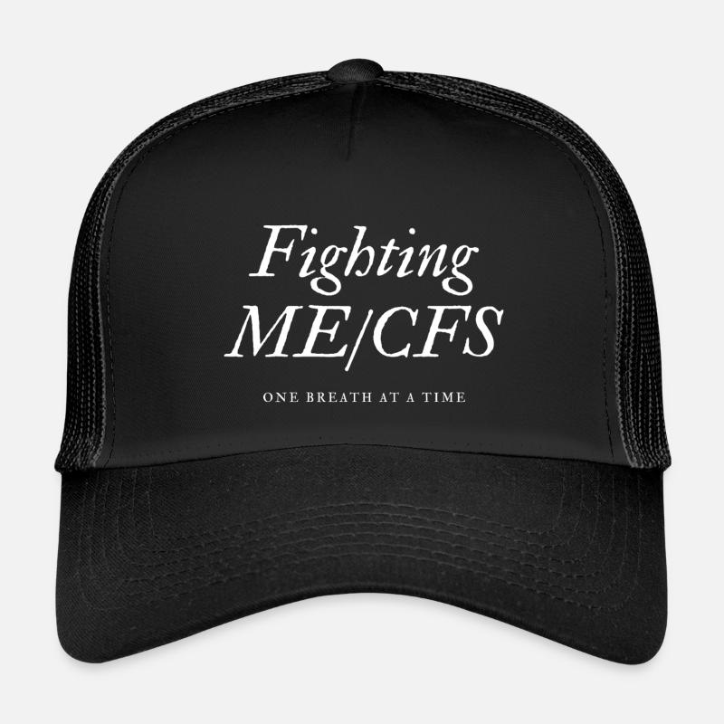 ME/CFSFighting one breath at a time white - Kinder Trucker-Cap - Schwarz/Schwarz