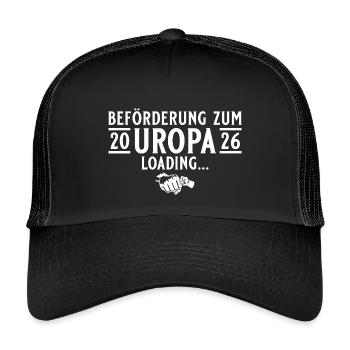 Uropa 2026 loading - Werdender Urgroßvater - Kinder Trucker-Cap - Schwarz/Schwarz - Vorne