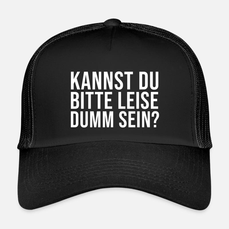 Lustiger Spruch Kannst Du bitte leise Dumm sein? - Kinder Trucker-Cap - Schwarz/Schwarz