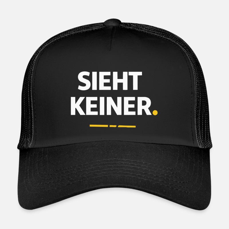 Sieht keiner. – Lustiges Handwerker Shirt - Kinder Trucker-Cap - Schwarz/Schwarz