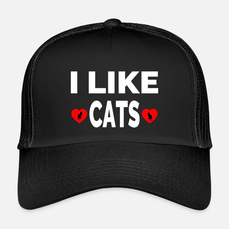 Katzen - Kinder Trucker-Cap - Schwarz/Schwarz