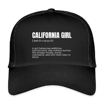 California Girl: Ambition and Individuality - Kids’ Trucker Cap - black/black - Front