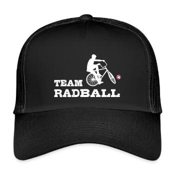 Team Radball, Radballer, Hallenradsport - Kinder Trucker-Cap - Schwarz/Schwarz - Vorne
