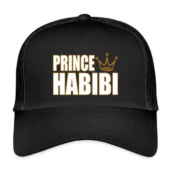 Prince Habibi – Royal Arabic Love Statement Design - Kinder Trucker-Cap - Schwarz/Schwarz - Vorne