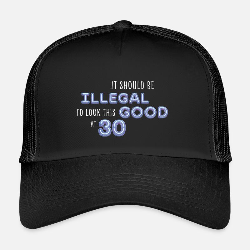 Illegal gut aussehen mit 30 – Geburtstag Spruch - Kinder Trucker-Cap - Schwarz/Schwarz