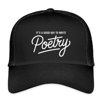 Good Day to Write Poetry - Kids’ Trucker Cap - black/black - Front